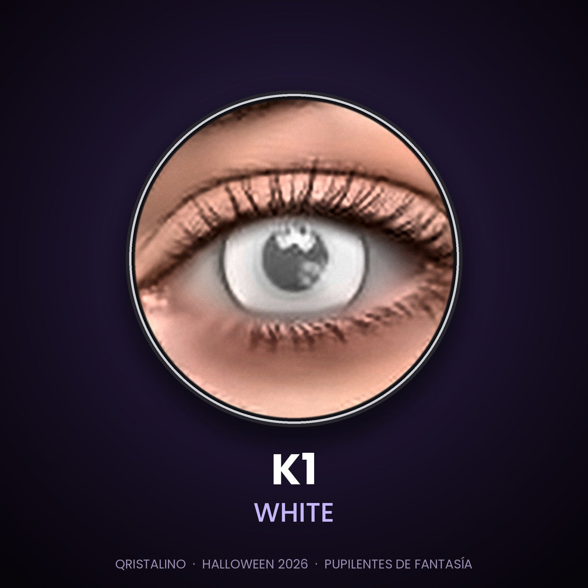 Pupilentes de fantasía Halloween K1 White – Qristalino México