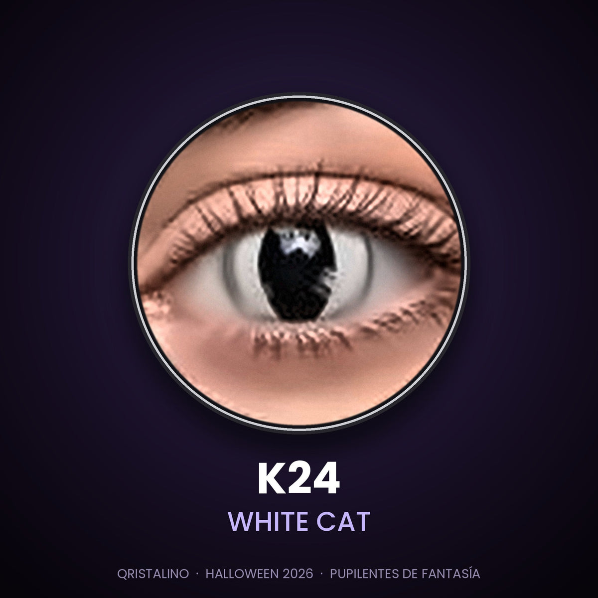 Pupilentes de fantasía Halloween K24 White Cat – Qristalino México