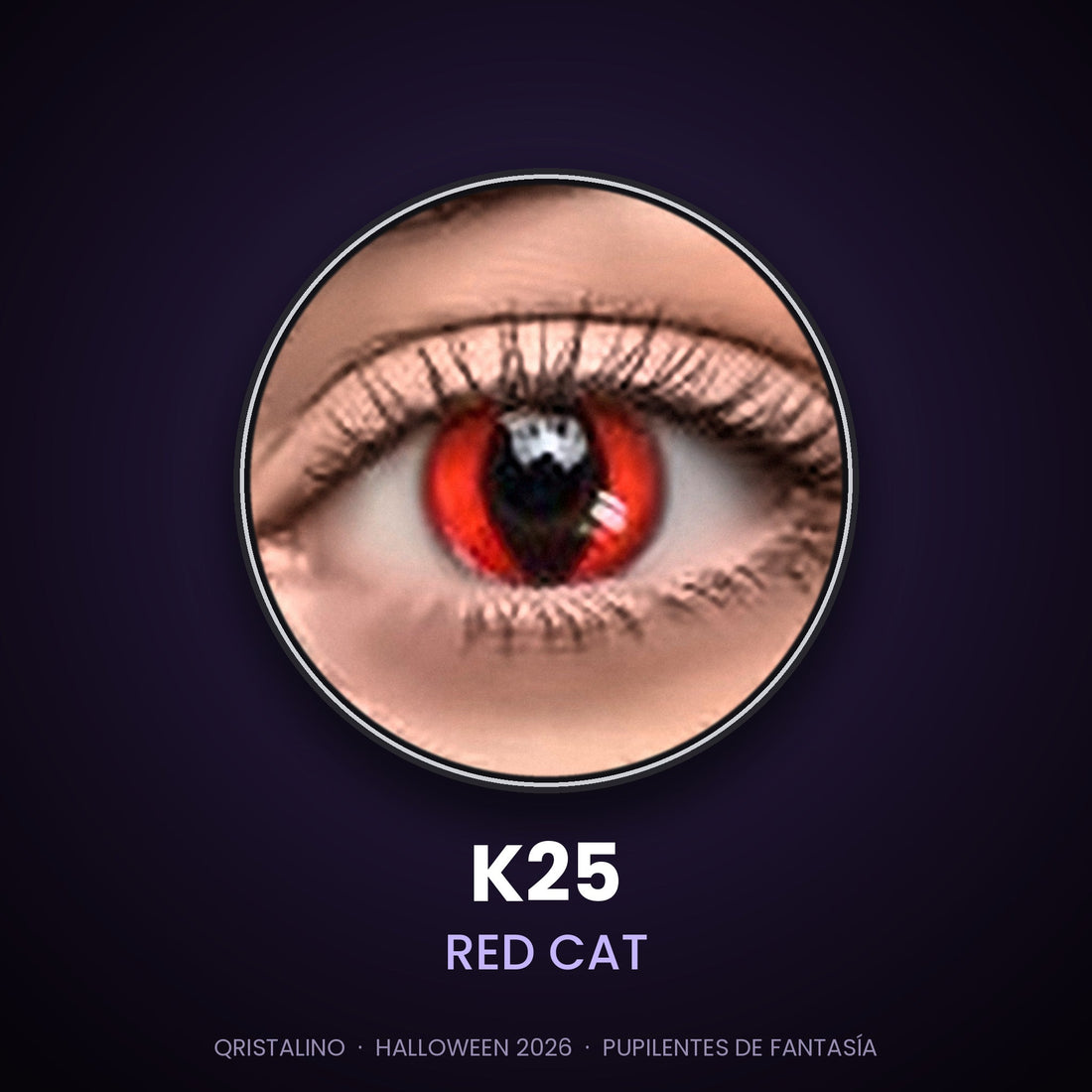 Look sugerido con pupilentes K25 Red Cat – imagen referencial