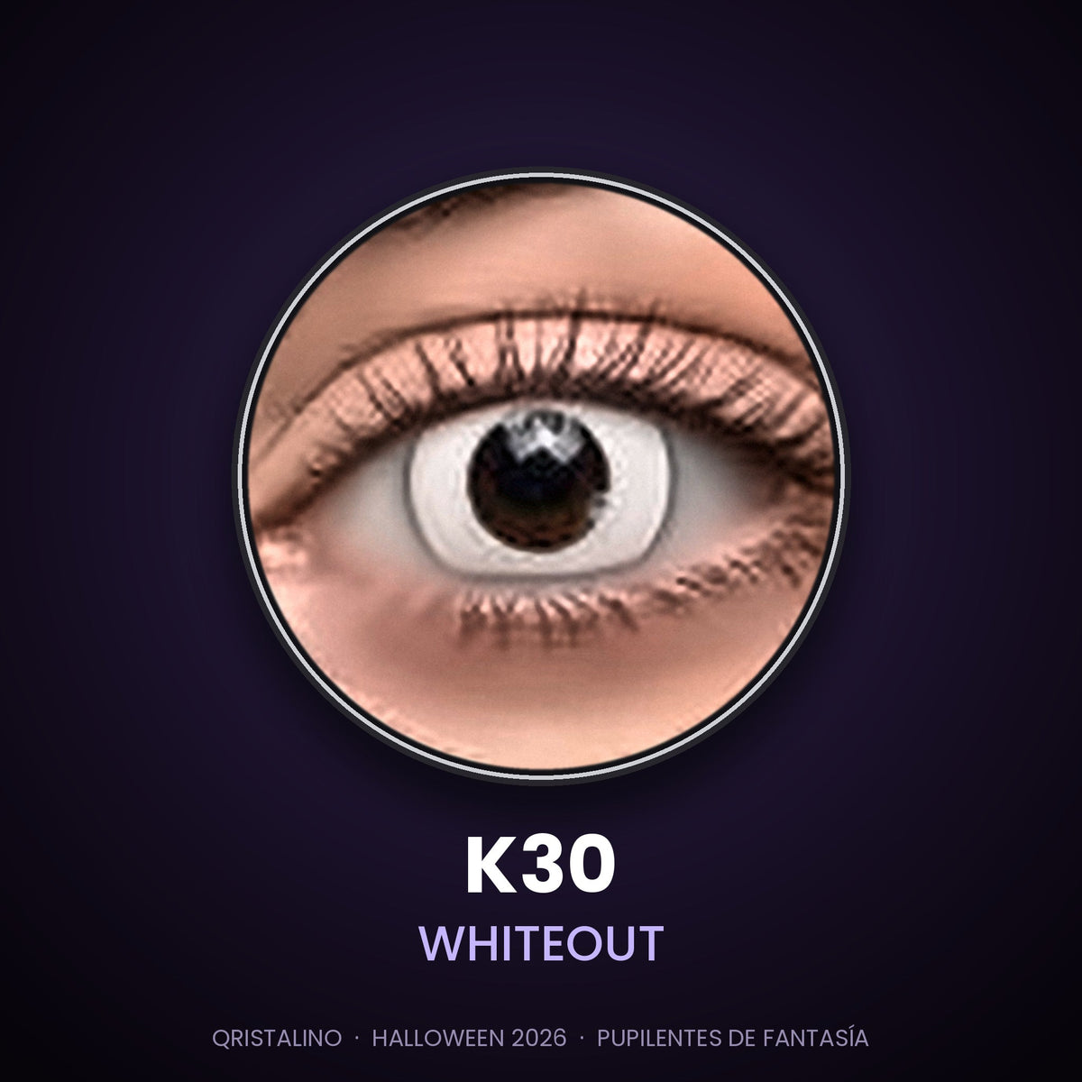 Pupilentes de fantasía Halloween K30 Whiteout – Qristalino México