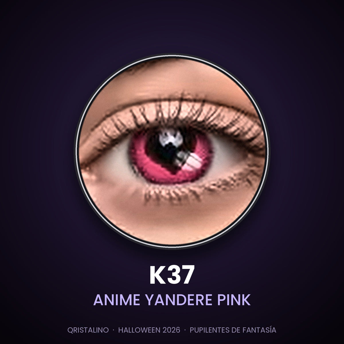 Pupilentes de fantasía Halloween K37 Anime Yandere Pink – Qristalino México