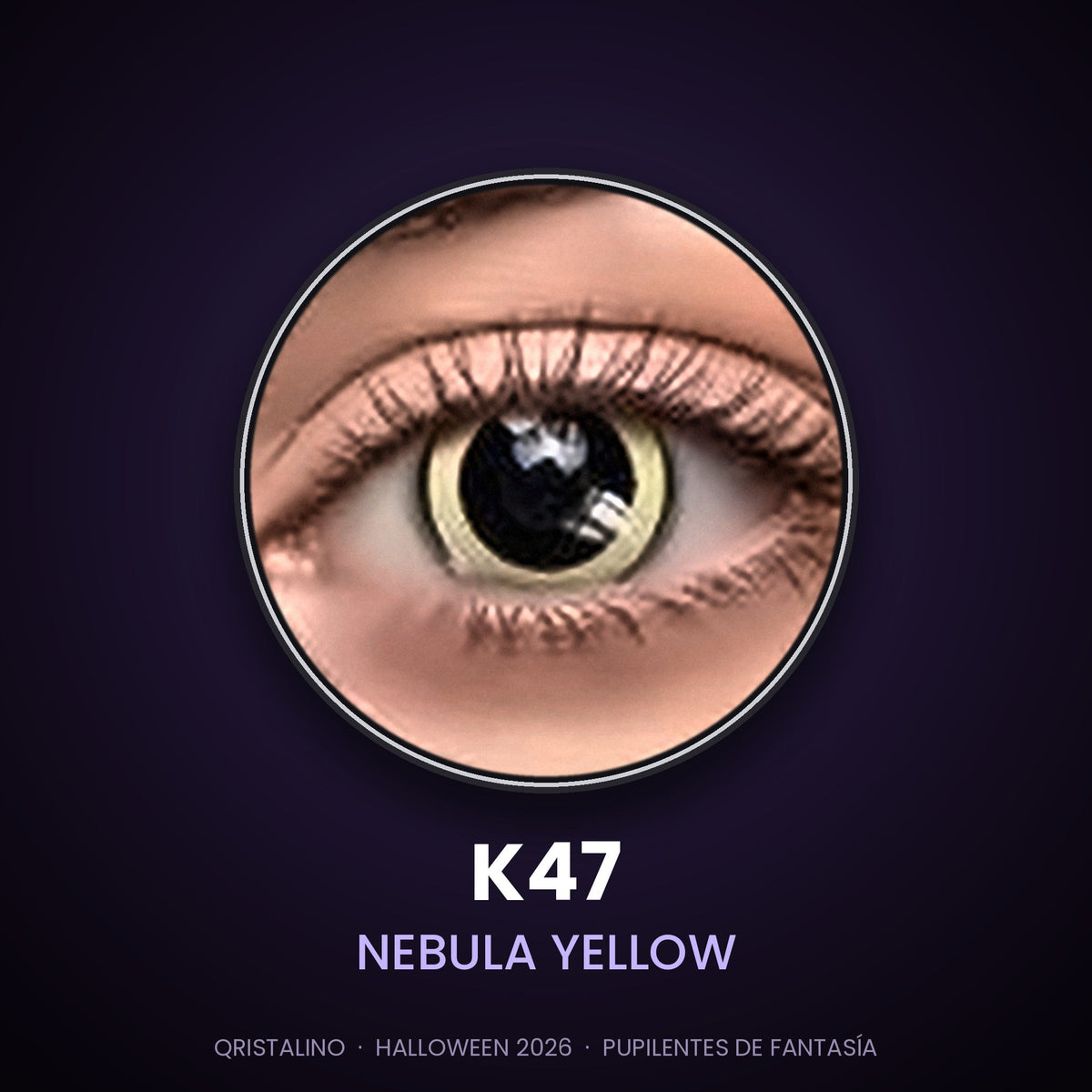 Pupilentes de fantasía Halloween K47 Nebula Yellow – Qristalino México