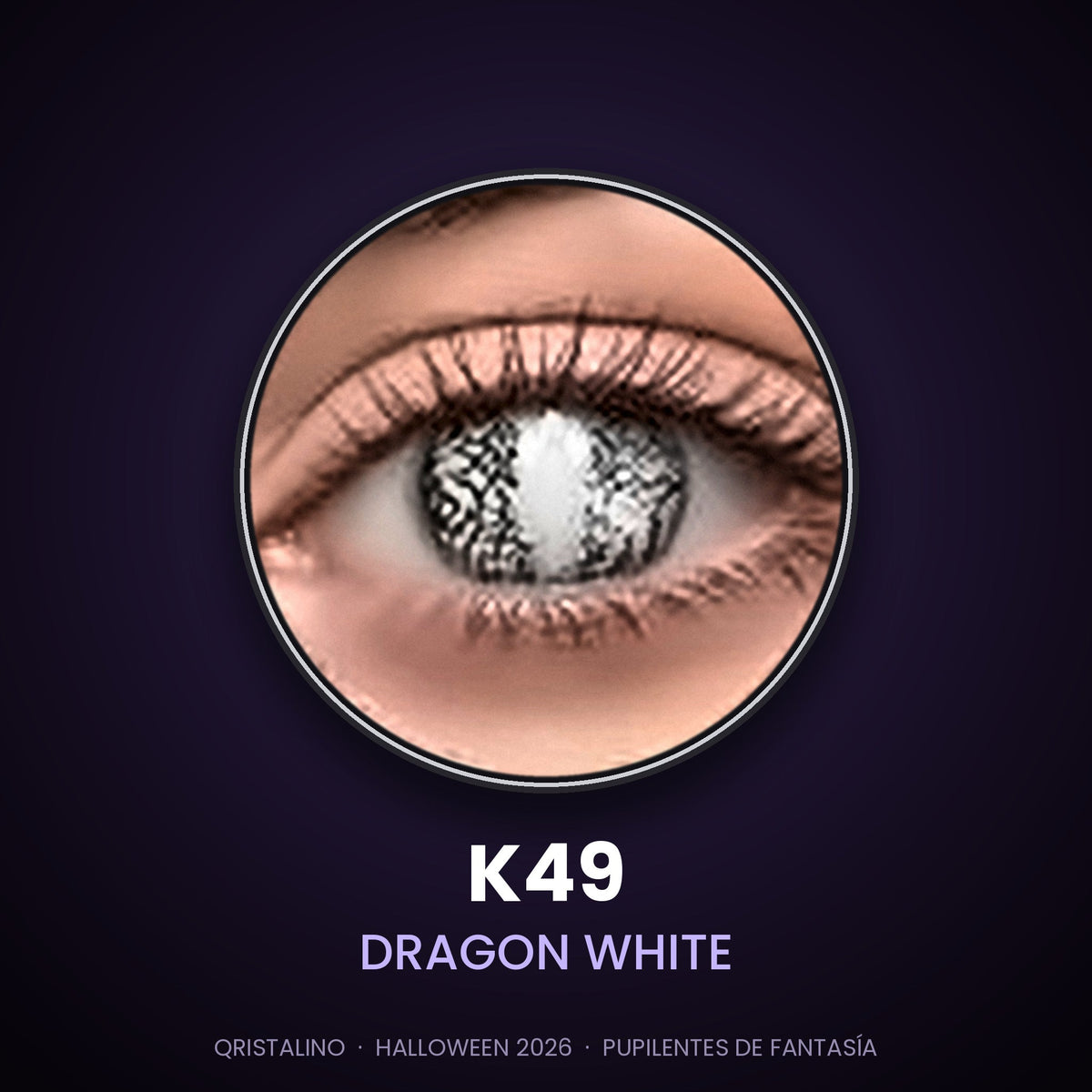 Pupilentes de fantasía Halloween K49 Dragon White – Qristalino México