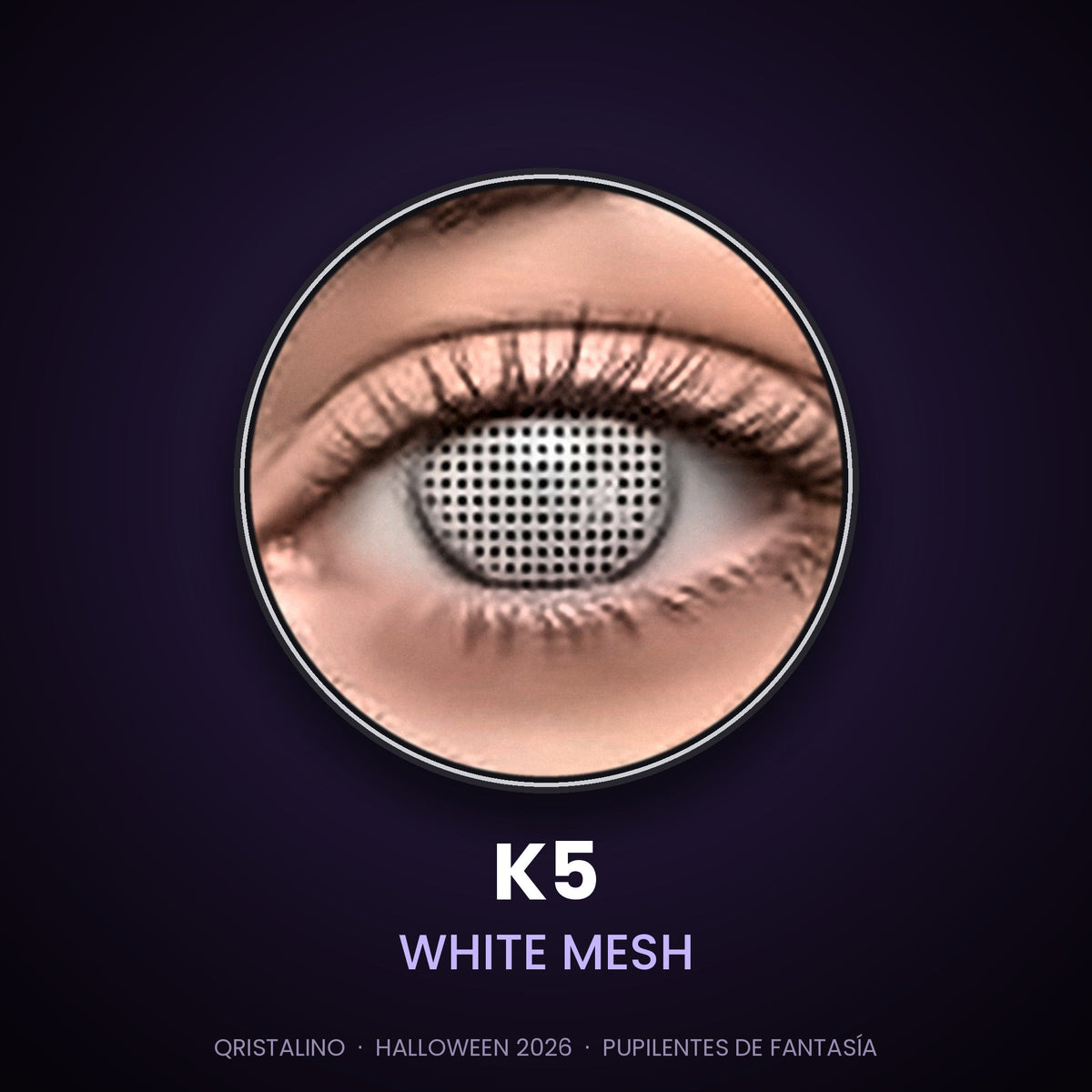 Pupilentes de fantasía Halloween K5 White Mesh – Qristalino México