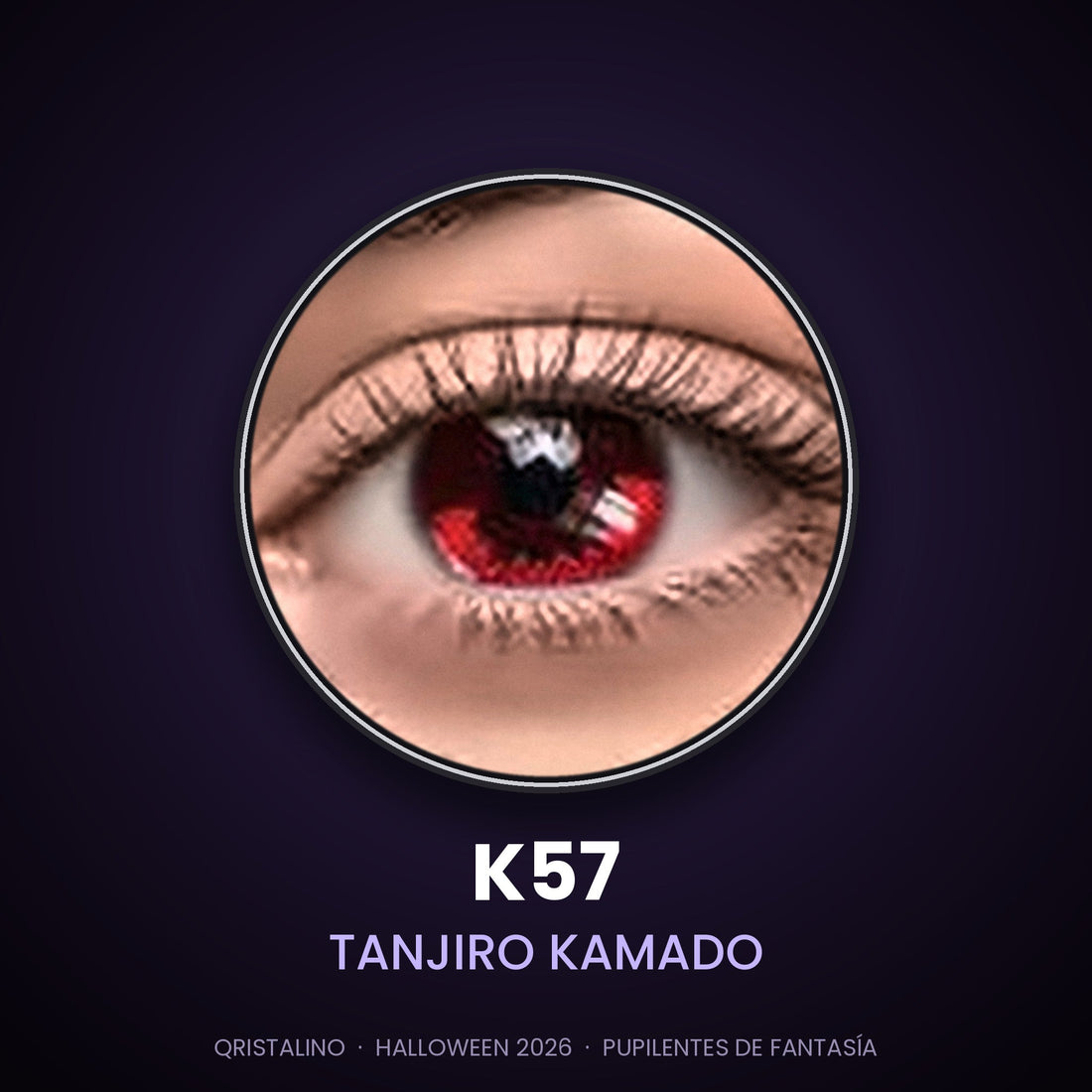 Look sugerido pupilentes Halloween K57 Tanjiro Kamado – imagen referencial generada con IA – Qristalino México